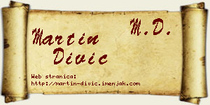 Martin Divić vizit kartica